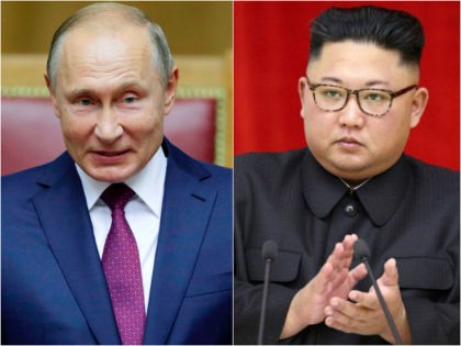 Russia's Vladimir Putin and North Koreas Kim Jong-un