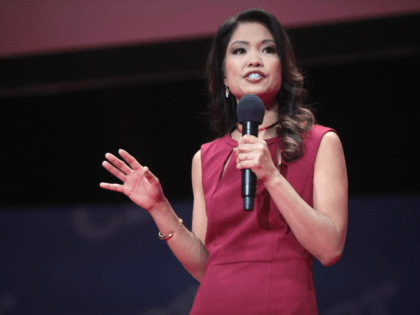 Michelle Malkin speaking at an event in Greenville, South Carolina.