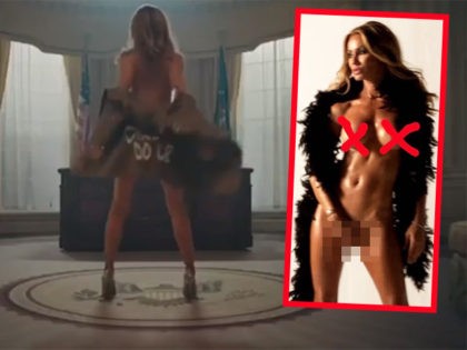 Model Melanie Marden praised herself for her "brave" decision to film a nude scene depicting First Lady Melania Trump stripping in the Oval Office.