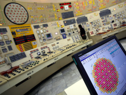 This file picture taken on December 18, 2006 shows a control panel operator working in the command room of unit 3 of Bulgaria's only nuclear power plant near the town of Kozloduy, 200km north of Sofia. Cracks were detected in components of a reactor at Bulgaria's Kozloduy nuclear plant during …