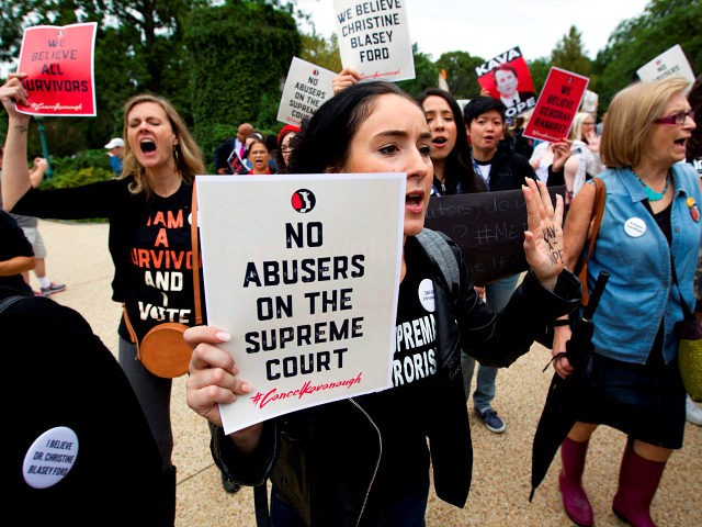 Demonstrators protest against the appointment of Supreme Court nominee Brett Kavanaugh out