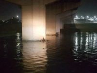 Border Patrol agents rescue Honduran migrant from a bridge pedestal in the Rio Grande River near Laredo. (Photo: U.S. Border Patrol/Laredo Sector)
