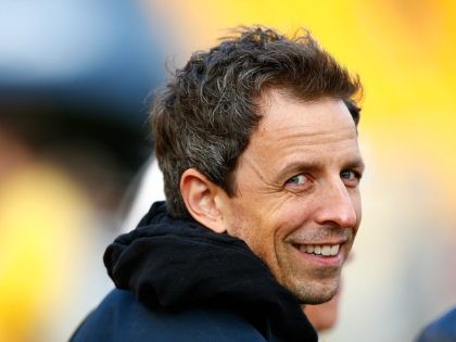 PITTSBURGH, PA - NOVEMBER 01: Seth Myers hangs out before the start of the game between the Pittsburgh Steelers and Cincinnati Bengals at Heinz Field on November 1, 2015 in Pittsburgh, Pennsylvania. (Photo by Jared Wickerham/Getty Images)