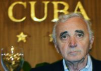 Singer Charles Aznavour, who died this week in France, went to Cuba in 2006 to work on an album -- here, he is seen at a press conference in Havana