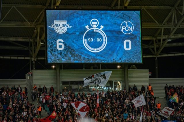 Leipzig hit six to go second in Bundesliga