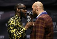 Deontay Wilder and Tyson Fury trade verbal jabs at a Los Angeles press conference promoting their December 1 heavyweight world title bout