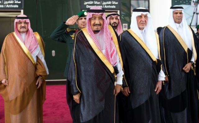 A handout picture provided by the Saudi Royal Palace shows Saudi King Salman bin Abdulaziz attending September's inauguration of a new high-speed railway linking Mecca and Medina, Islam's holiest cities