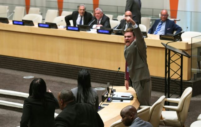 Cuban diplomats at UN stage noisy protest at US event