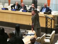 Cuban diplomats, pictured protesting at the United Nations, demanded an end to the "blockade of Cuba." Cuban diplomats, pictured protesting at the United Nations, demanded an end to the "blockade of Cuba."
