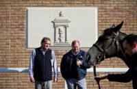Trainer Richard Hannon Jnr (left) and Richard Morecombe, co-founder of Chelsea ThoroughBreds at Tattersalls Sales in Newmarket