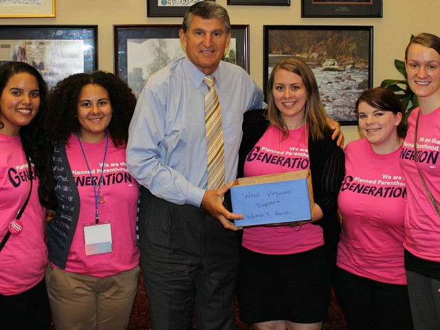 Sen. Joe Manchin with pro-abortion Planned Parenthood supporters