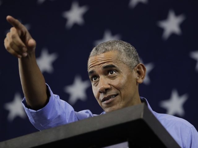 Former President Barack Obama speaks at a rally in support of Wisconsin Democratic candida