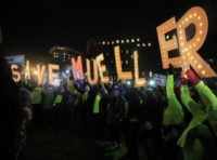 Protesters gather and hold banners in front of the White House in Washington, Thursday, Nov. 8, 2018, as part of a nationwide "Protect Mueller" campaign demanding that Acting U.S. Attorney General Matthew Whitaker recuse himself from overseeing the ongoing special counsel investigation. (AP Photo/Manuel Balce Ceneta)