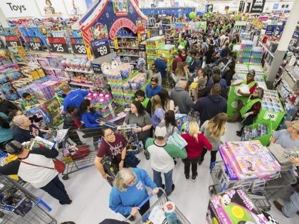 IMAGE DISTRIBUTED FOR WALMART - Walmart customers shop deals on toys in America's Best Toy Shop during Walmart's Black Friday store event on Thursday, Nov. 22, 2018 in Bentonville, Ark. (Gunnar Rathbun/AP Images for Walmart)