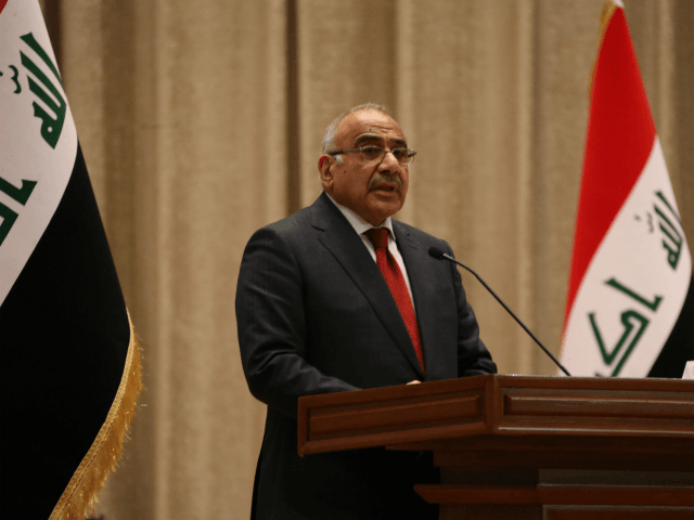 Adel Abdul Mahdi, the new prime minister, addresses the Iraqi parliament during the vote o