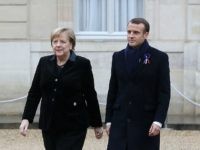 Angela Merkel Emmanuel Macron German Chancellor Angela Merkel (L) and French President Emmanuel Macron arrive to attend a lunch at the Elysee Palace in Paris on November 11, 2018 during commemorations marking the 100th anniversary of the 11 November 1918 armistice, ending World War I. (Photo by Jacques Demarthon / AFP) (Photo credit should …