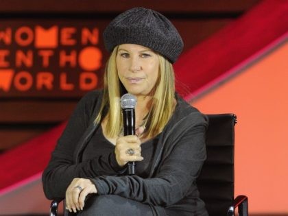 NEW YORK, NY - APRIL 23: Singer Barbra Streisand speaks on stage during the Women in the W