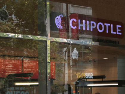CHICAGO, IL - OCTOBER 25: A sign marks the location of a Chipotle restaurant on October 25, 2017 in Chicago, Illinois. Chipotle stock fell more than 14 percent today after a weak 3Q earnings . (Photo by Scott Olson/Getty Images)