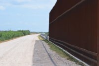 DSC_0587 Existing section of border wall in the Rio Grande Valley Sector abruptly stops along the levee separating Texas from Mexico. (File Photo: Bob Price/Breitbart News)