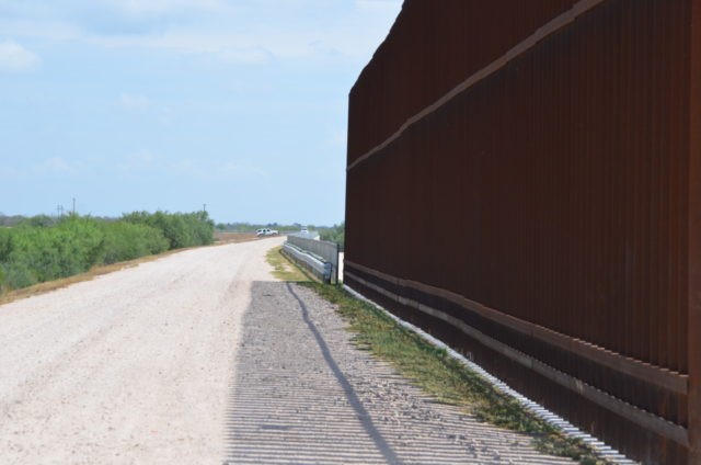 Existing section of border wall in the Rio Grande Valley Sector abruptly stops along the levee separating Texas from Mexico. (File Photo: Bob Price/Breitbart News)