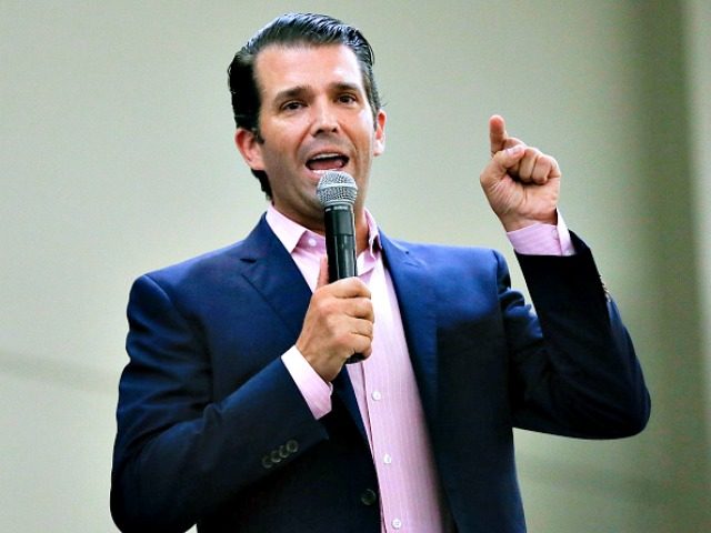 CONROE, TX - OCTOBER 03: Donald Trump Jr speaks at a Ted Cruz Rally at the Lone Star Convention Center on October 3, 2018 in Conroe, Texas.