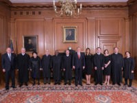 In this image provided by the Supreme Court, President Donald Trump poses for a photo with Associate Justice Brett Kavanaugh in the Justices' Conference Room before a investiture ceremony Thursday, Nov. 8, 2018, at the Supreme Court in Washington. From left are, retired Justice Anthony Kennedy, Associate Justices Neil Gorsuch, …