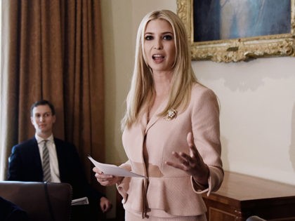 WASHINGTON, DC - JULY 18: (AFP OUT) Ivanka Trump speaks during a cabinet meeting with U.S. President Donald Trump in the Cabinet Room of the White House, July 18, 2018 in Washington, DC. (Photo by Olivier Douliery-Pool/Getty Images)