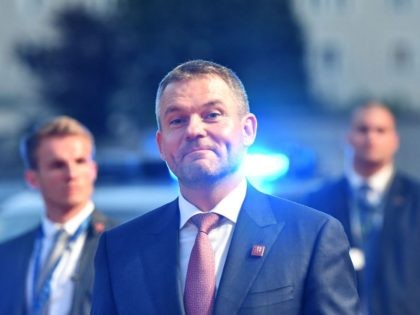 Slovakia's Prime Minister Peter Pellegrini arrives at the Felsenreitschule prior to t