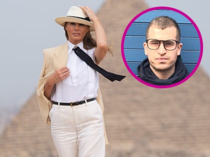 US First Lady Melania Trump tours the Egyptian pyramids and Sphinx in Giza, Egypt, October