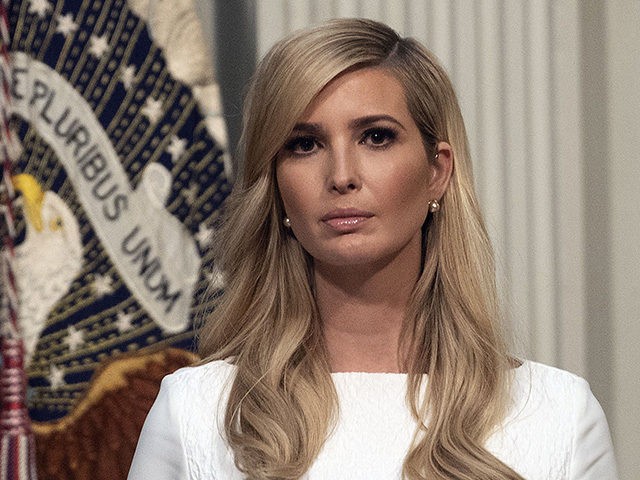 Ivanka Trump listens to her father US President Donald Trump address the Interagency Task