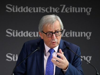 EU Commission President Jean-Claude Juncker speaks at the economic forum organised by Germ