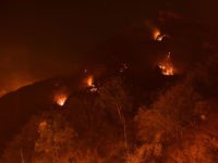 US-FIRE-CALIFORNIA-ENVIRONMENT-WEATHER Spot fires burn on the hills above Pepperdine University during the Woolsey fire, November 12, 2018 in Malibu, California. - Another three firefighters have been injured battling the Woolsey Fire, which has devoured mansions and mobile homes alike in the coastal celebrity resort of Malibu, while the death toll from …