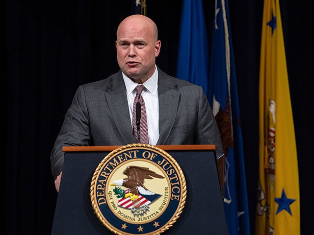 Acting US Attorney General Matthew Whitaker speaks at the annual Veterans Appreciation Day ceremony at the Department of Justice in Washington, DC, on November 15, 2018. (Photo by NICHOLAS KAMM / AFP) (Photo credit should read NICHOLAS KAMM/AFP/Getty Images)