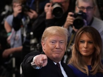 WASHINGTON, DC - NOVEMBER 16: U.S. President Donald Trump and first lady Melania Trump le