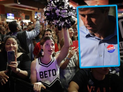 HOUSTON, TEXAS - NOVEMBER 05: Louise Pennebaker dresses as a cheerleader for U.S. Senate candidate Rep. Beto O'Rourke (D-TX) during a campaign rally at the House of Blues on November 05, 2018 in Houston, Texas. With less than 24 hours until Election Day, polls have shown the gap narrow between …