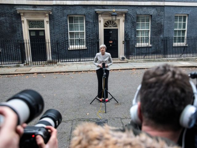 LONDON, ENGLAND - NOVEMBER 22: British Prime Minster Theresa May makes a statement on Brex