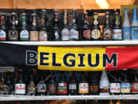 GettyImages-915817732 Belgian beers are displayed in a shop window in Brussels on February 8, 2018 (Photo by Emmanuel DUNAND / AFP) (Photo credit should read EMMANUEL DUNAND/AFP/Getty Images)