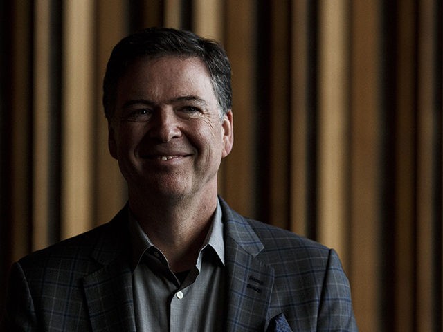 BERLIN, GERMANY - JUNE 19: Former FBI Director James Comey talks backstage before a panel discussion about his book "A Higher Loyalty" on June 19, 2018 in Berlin, Germany. Comey is in Berlin at the invitation of the American Academy in Berlin. (Photo by Carsten Koall/Getty Images)