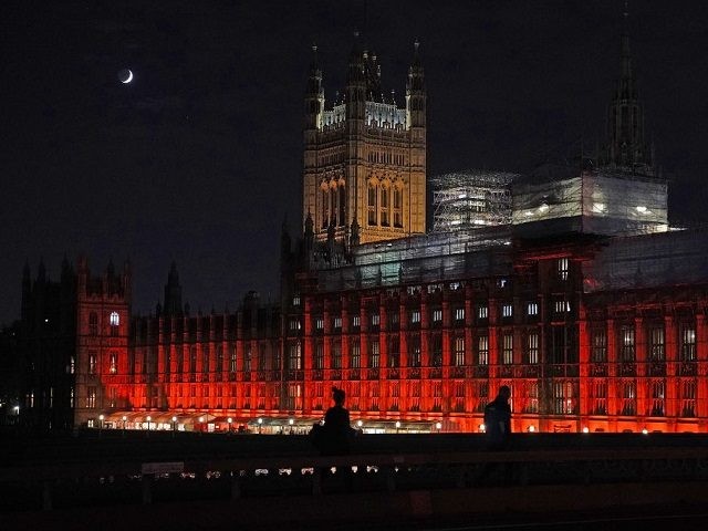 The Houses of Parliament are floodlit red for persecuted Christians