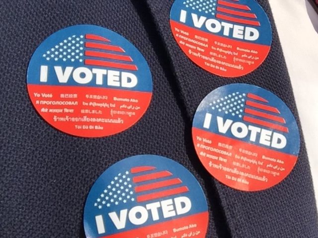 I voted stickers (Joel Pollak / Breitbart News)
