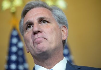 US Representative Kevin McCarthy speaks following the Republican nomination election for H