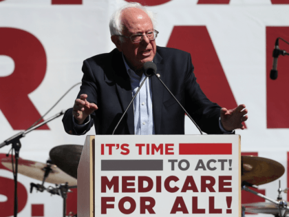 U.S. Sen. Bernie Sanders (I-VT) speaks during a health care rally at the 2017 Convention o