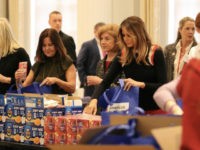 Melania-Trump-military-care-kits-Moons-Breitbart-News First lady Melania Trump packs care kits for American military service members serving abroad during Christmas (Credit: Michelle Moons/ Breitbart News).