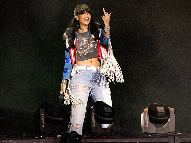 2016 Coachella Valley Music And Arts Festival - Weekend 1 - Day 3 INDIO, CA - APRIL 17: (EDITORS NOTE: Image contains profanity.) Singer Rihanna performs on day 3 of the 2016 Coachella Valley Music & Arts Festival Weekend 1 at the Empire Polo Club on April 17, 2016 in …