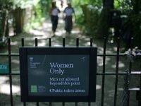 Women Only The sign indicating the 'Women Only' swimming pool is seen attached to gates on Hampstead Heath in central London on June 27, 2018. - Can transgender women swim in the women's pond in Hampstead Heath's huge London park? The regulars are divided between the desire to preserve this 'sanctuary' and …