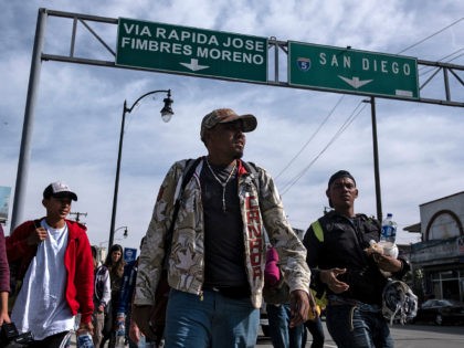 Central American migrants -mostly Hondurans- moving towards the United States in hopes of