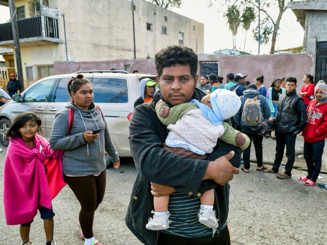 Central American migrants -mostly Hondurans- moving towards the United States in hopes of