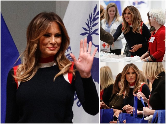 PHOTOS: Melania Trump Shines Bright Assembling Red Cross Care Packages ...