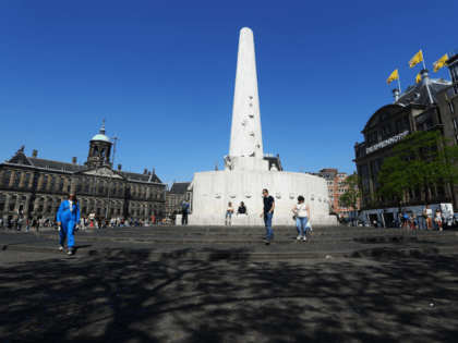AMSTERDAM, NETHERLANDS - MAY 11: A general view of National Monument on May 11, 2016 in Amsterdam, Netherlands. The National Monument on Dam Square or Nationaal Monument op de Dam in Dutch, is a World War II monument. The national Remembrance of the Dead ceremony is held here every year …