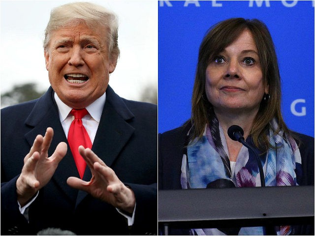 President Donald Trump and General Motors CEO Mary Barra